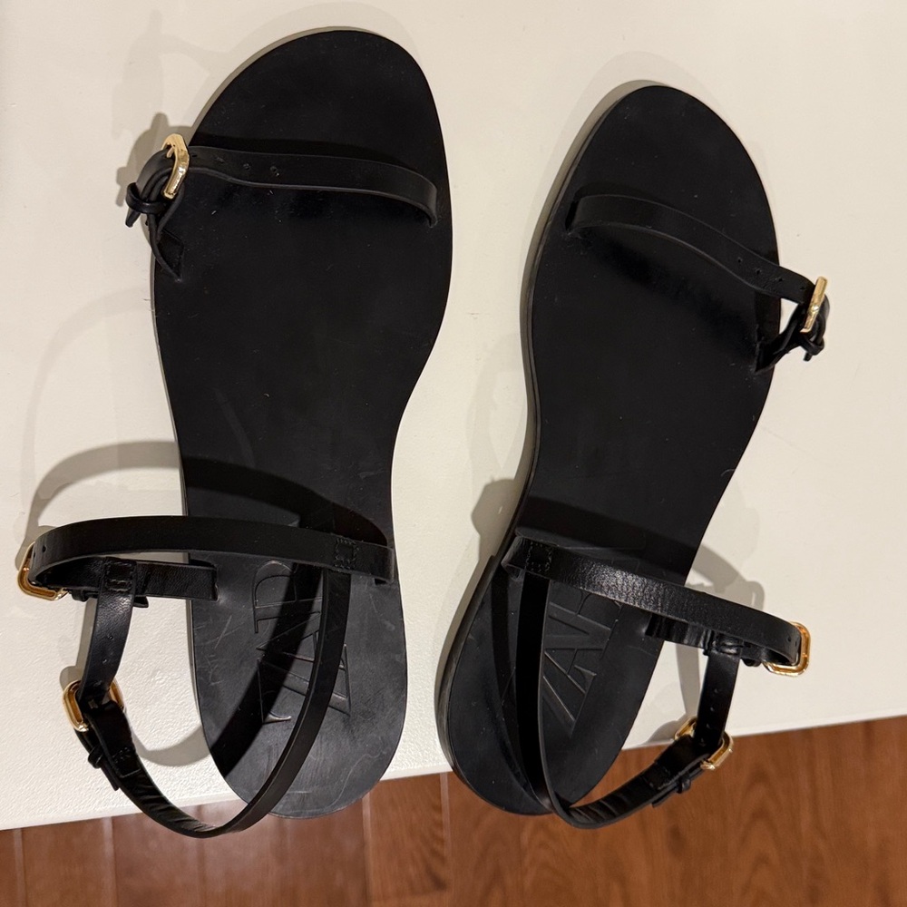 ZARA black flat sandals